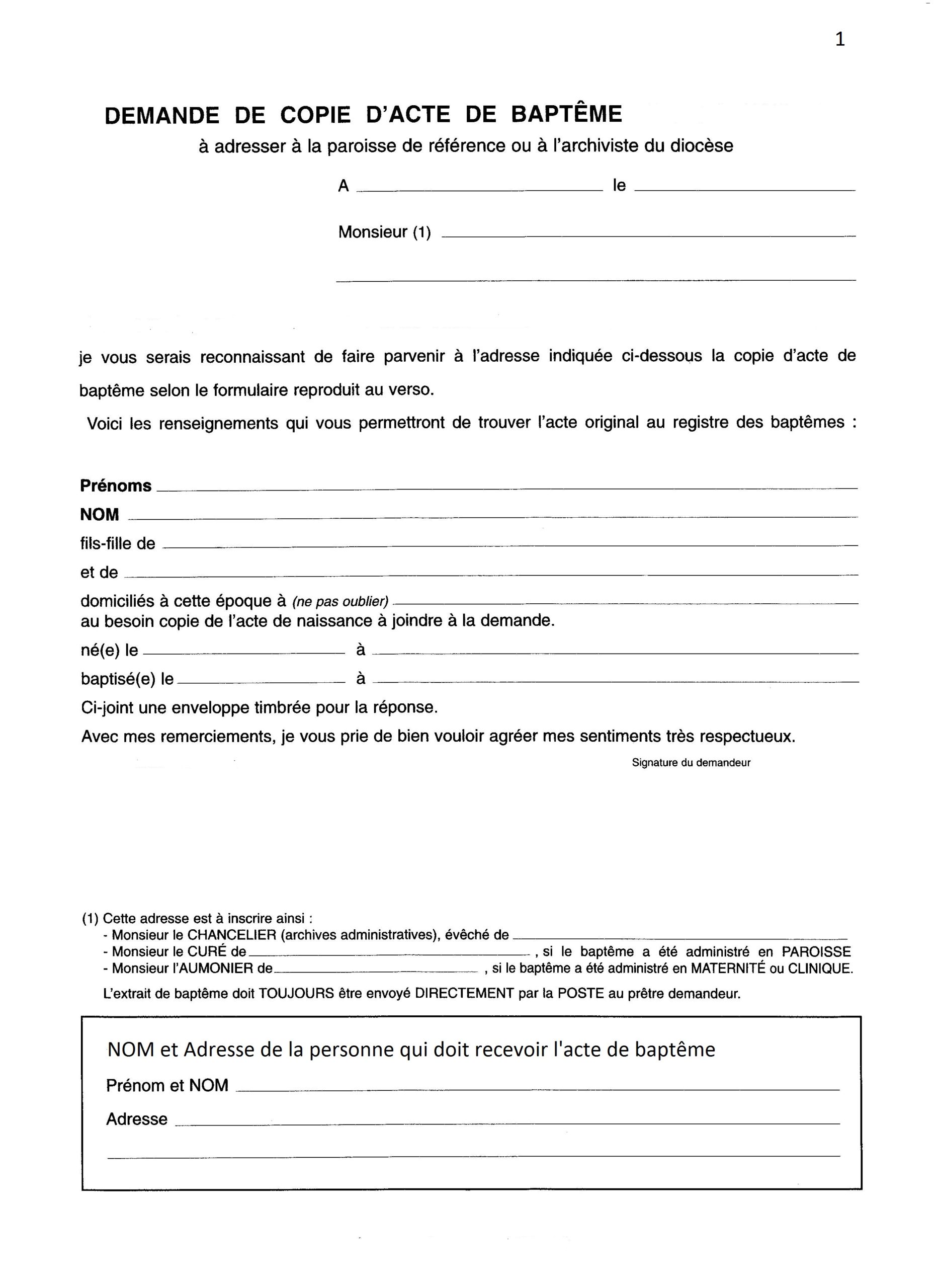 Acte de baptême
